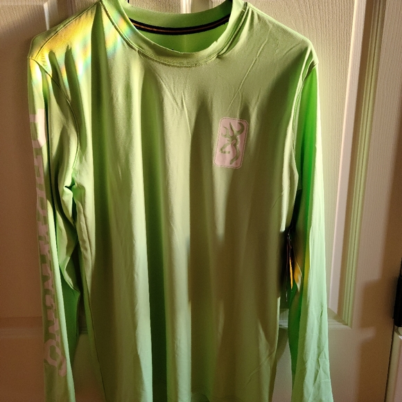 NWT! Browning Neon Mint Long Sleeve T-Shirt, Small